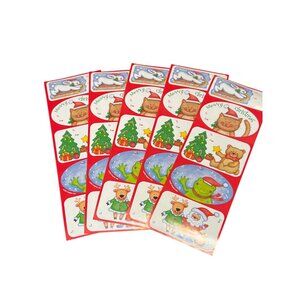 JMC Impact Christmas Gift Tags Set Of 5 Sheets Festive Santa Reindeer Cat Bear